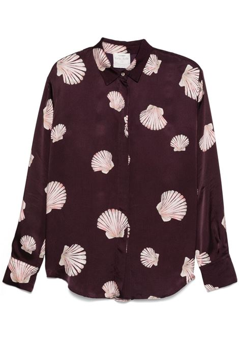 Burgundy shell-print shirt Forte forte - women